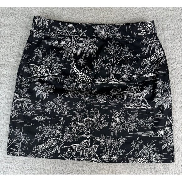 E.P Pro Womens Black & White Sz 8 Safari Print Skort Golf Active Cotton/Spandex - Picture 3 of 16